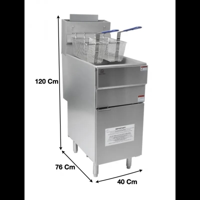 Friteuse à gaz simple en inox 23 L